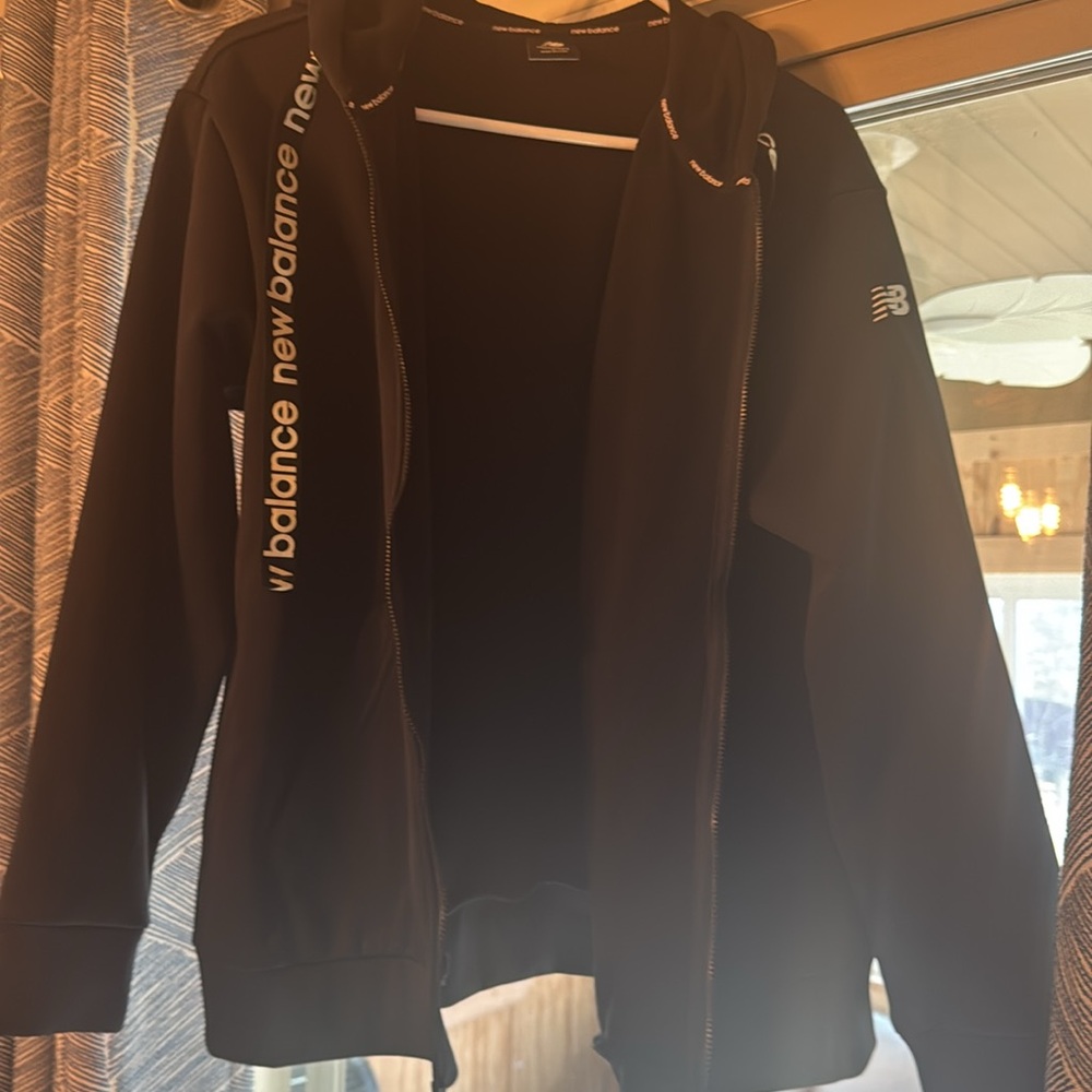 Black New Balance Hooded Zip-Up Sweatshirt Jacket - Picture 6 of 6